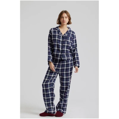 KOMODO Damen vegan Jim Jam - Womens Gots Biologisch Baumwolle Pyjama Set Dark Navy