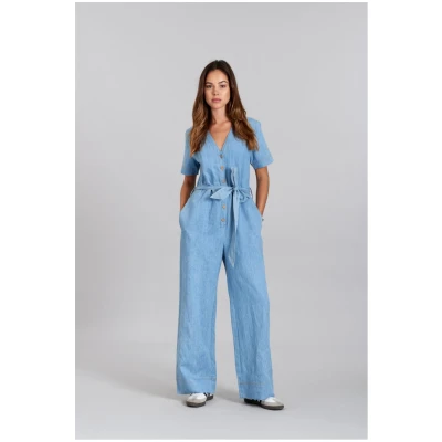 KOMODO Damen vegan Jumpsuit Elouise Light Wash