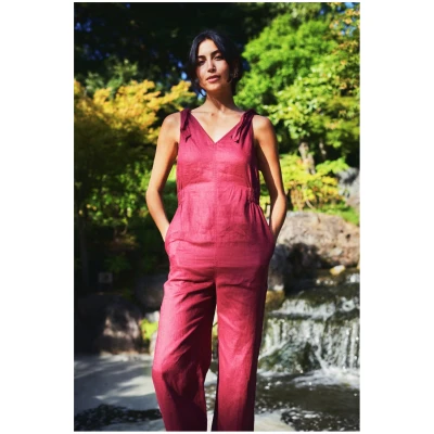 KOMODO Damen vegan Jumpsuit Floss Berry