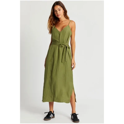 KOMODO Damen vegan Kleid Slip Iman Khaki Grün