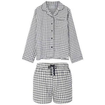 KOMODO Damen vegan Pyjama Mit Shorts Jim Jam Womens Weiß