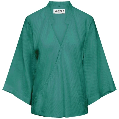 KOMODO Damen vegan Wrap Top Daisy Seegrün