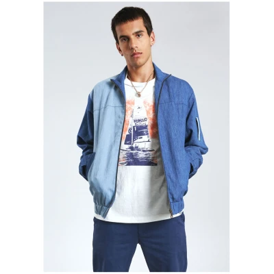 KOMODO Herren vegan Jacke Tobias Blau Patchwork