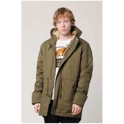 KOMODO Herren vegan Parka Wilson Water Resistant Biologisch Baumwolle Khaki Grün