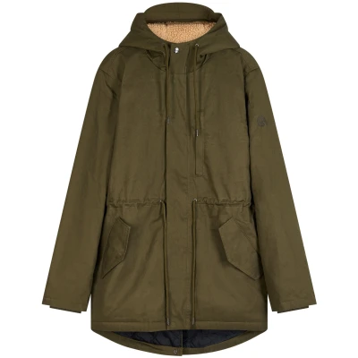 KOMODO Herren vegan Parka Wilson Water Resistant Biologisch Baumwolle Khaki Grün