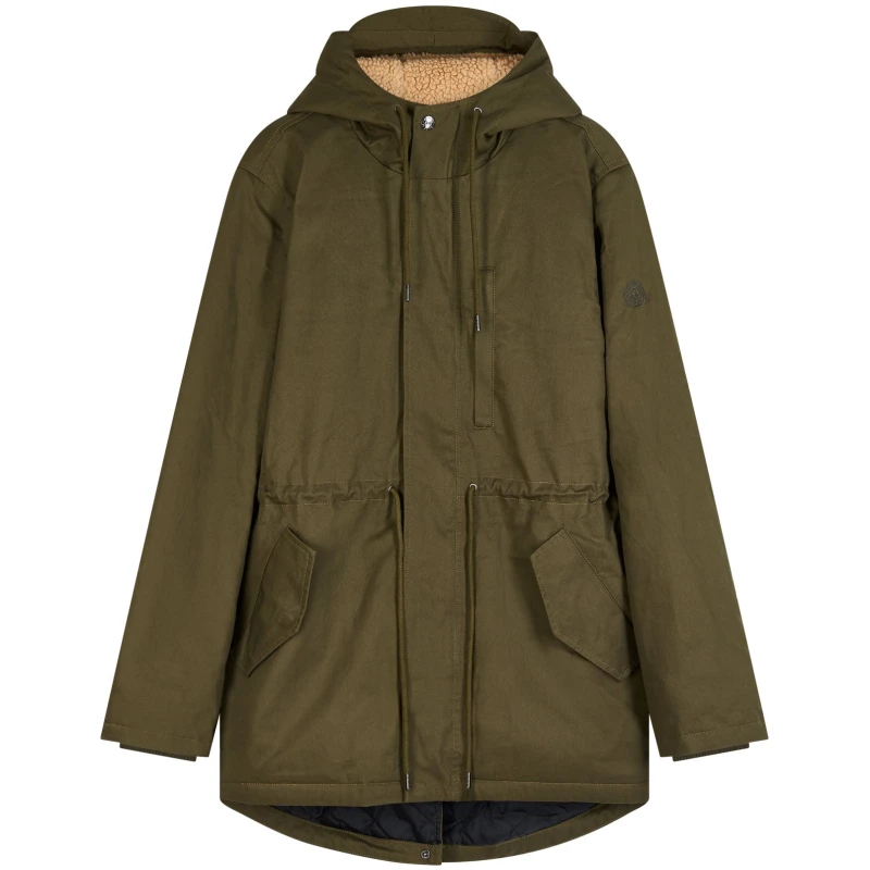 KOMODO Herren vegan Parka Wilson Water Resistant Biologisch Baumwolle Khaki Grün