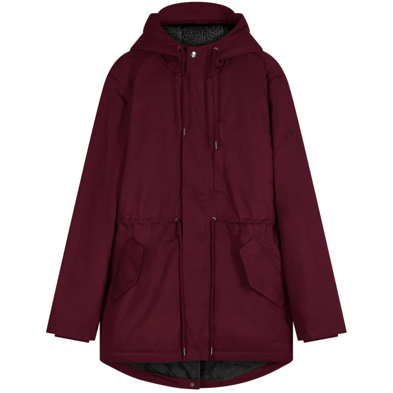 KOMODO Herren vegan Parka Wilson Water Resistant Biologisch Baumwolle Weinrot