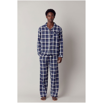 KOMODO Herren vegan Pyjama Set Jim Jam Herren Gots Biologisch Baumwolle Dark Navy