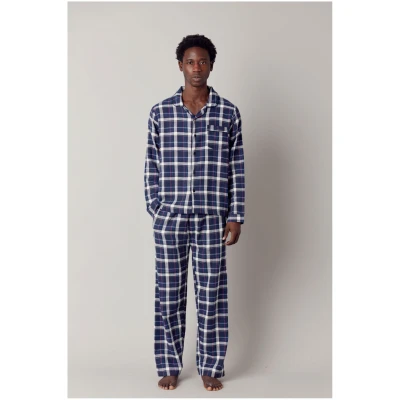 KOMODO Herren vegan Pyjama Set Jim Jam Herren Gots Biologisch Baumwolle Dark Navy