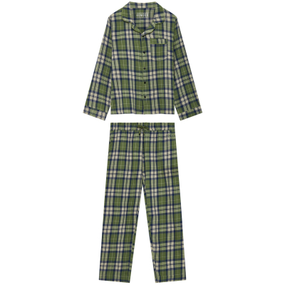 KOMODO Herren vegan Pyjama Set Jim Jam Herren Gots Biologisch Baumwolle Tannengrün