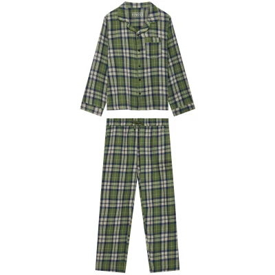 KOMODO Herren vegan Pyjama Set Jim Jam Herren Gots Biologisch Baumwolle Tannengrün