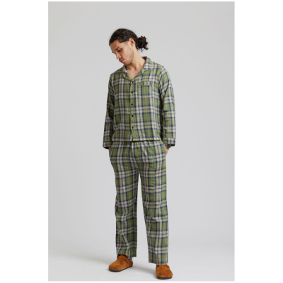KOMODO Herren vegan Pyjama Set Jim Jam Herren Gots Biologisch Baumwolle Tannengrün