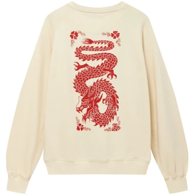 KOMODO Herren vegan Sweatshirt Drache Creme