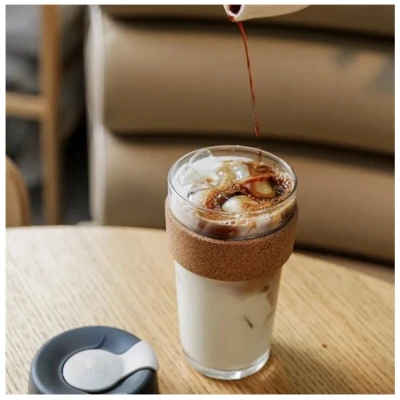KeepCup L - BREW CORK - Coffee to go Becher aus Glas mit Korkband - 454ml