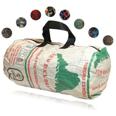 Kimuli Handgenähte Sporttasche & Reisetasche aus recycelten Zementsäcken