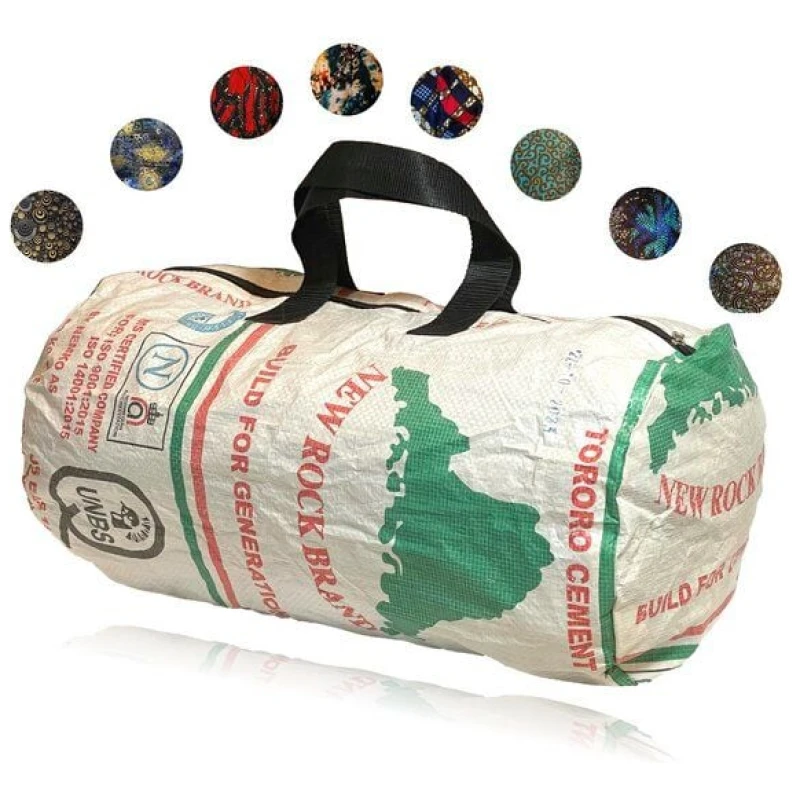 Kimuli Handgenähte Sporttasche & Reisetasche aus recycelten Zementsäcken