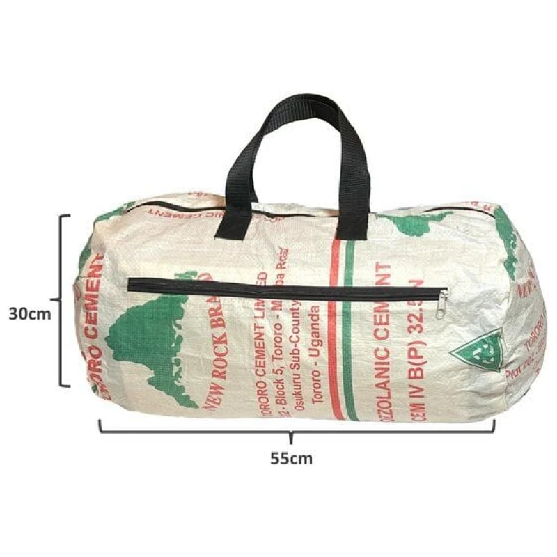 Kimuli Handgenähte Sporttasche & Reisetasche aus recycelten Zementsäcken