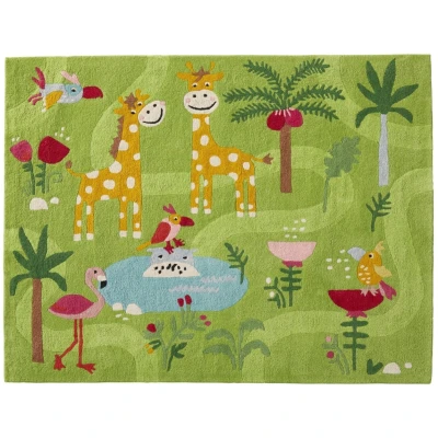 Kinderteppich Bio-Baumwolle "Dschungel" Maße 100 x 130 cm