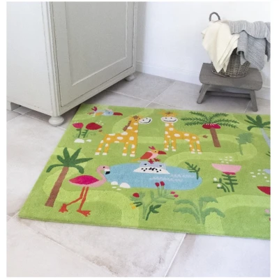 Kinderteppich Bio-Baumwolle "Dschungel" Maße 100 x 130 cm