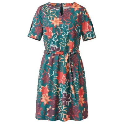 Kleid mit Blumenprint aus reiner Bio-Baumwolle, smaragd gemustert 36