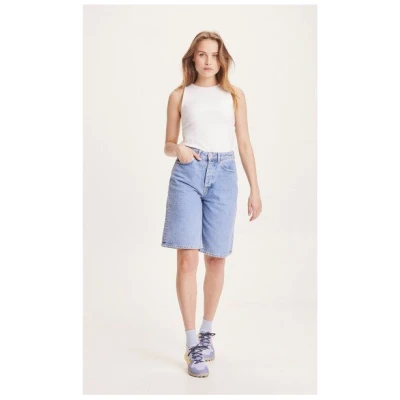 KnowledgeCotton Apparel Bermuda Jeansshorts - REBORN ALLY high waist - aus recycelter Bio-Baumwolle