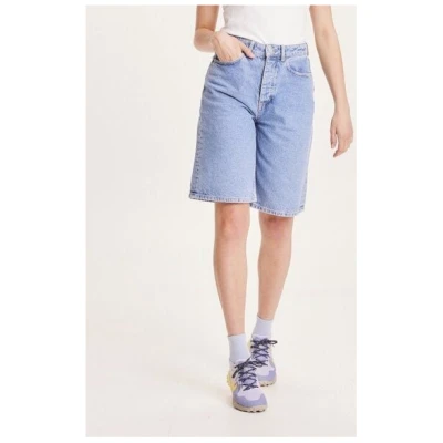 KnowledgeCotton Apparel Bermuda Jeansshorts - REBORN ALLY high waist - aus recycelter Bio-Baumwolle