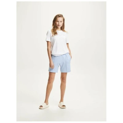 KnowledgeCotton Apparel Damen Sweatshorts "SWEAT SHORTS" aus Biobaumwolle - Chambray Blue, GOTS zertifiziert