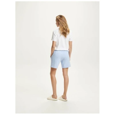 KnowledgeCotton Apparel Damen Sweatshorts "SWEAT SHORTS" aus Biobaumwolle - Chambray Blue, GOTS zertifiziert