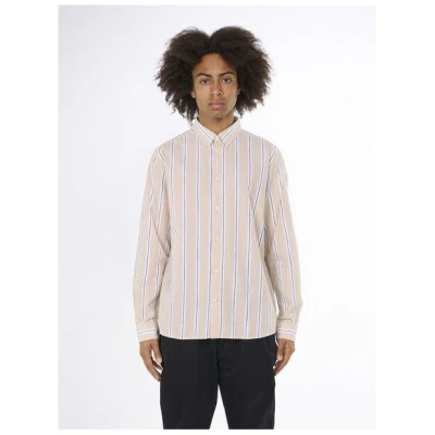 KnowledgeCotton Apparel Hemd gestreift - Relaxed fit striped cotton shirt - aus Bio-Baumwolle