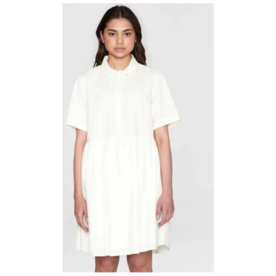 KnowledgeCotton Apparel Kurzes T-Shirt Kleid - Seersucker - aus Bio-Baumwolle