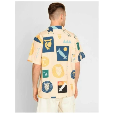 KnowledgeCotton Apparel Lockeres Hemd - AOP Urskog - aus Bio-Baumwolle
