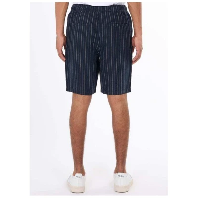 KnowledgeCotton Apparel Loose Striped Shorts aus Bio-Leinen