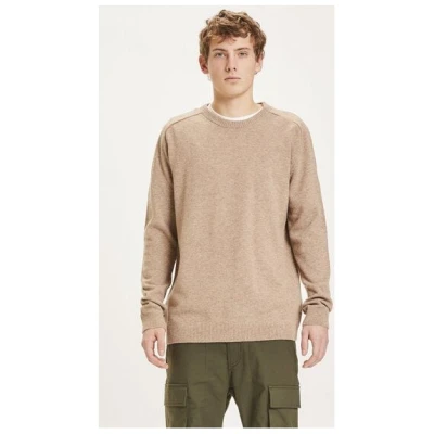 KnowledgeCotton Apparel Strickpullover - Basic O-Neck Knit - aus Bio-Wolle