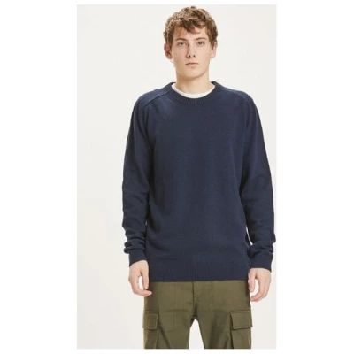 KnowledgeCotton Apparel Strickpullover - FIELD o-neck knit - aus Bio-Lammwolle