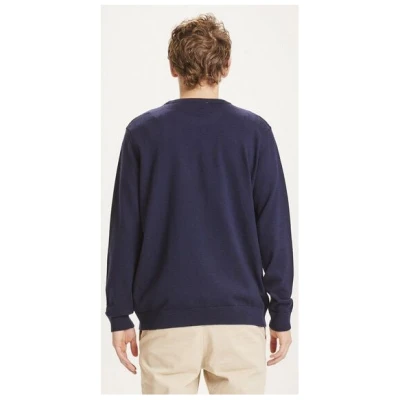 KnowledgeCotton Apparel Strickpullover - FORREST O-neck merino wool plain knit