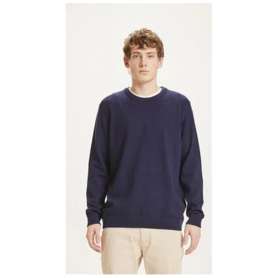 KnowledgeCotton Apparel Strickpullover - FORREST O-neck merino wool plain knit