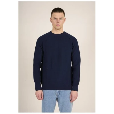 KnowledgeCotton Apparel Strickpullover - O-neck merino wool rib knit - aus Bio-Wolle
