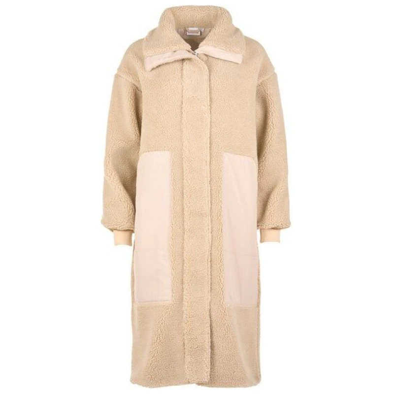KnowledgeCotton Apparel Teddy Mantel - High Neck Zip - aus recyceltem Polyester