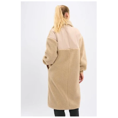 KnowledgeCotton Apparel Teddy Mantel - High Neck Zip - aus recyceltem Polyester