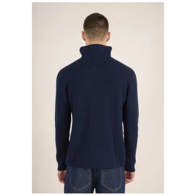 KnowledgeCotton Apparel Troyer - 1/2 neck zip merino wool rib knit - aus Bio-Wolle