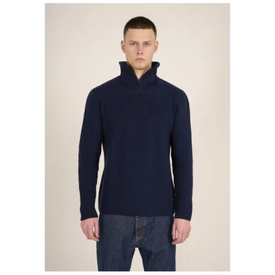 KnowledgeCotton Apparel Troyer - 1/2 neck zip merino wool rib knit - aus Bio-Wolle