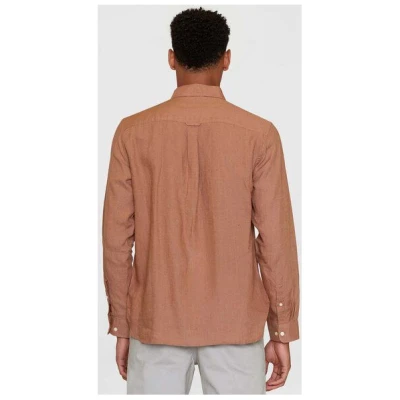KnowledgeCotton Apparel langarm Hemd - Regular Fit Linen Shirt - aus 100% biologischen Leinen