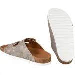 Kork-Deko Damen Slipper aus Kork - Größe EU 36 - 41 (Damen) | grau-silber-gold