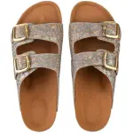 Kork-Deko Damen Slipper aus Kork - Größe EU 36 - 41 (Damen) | grau-silber-gold