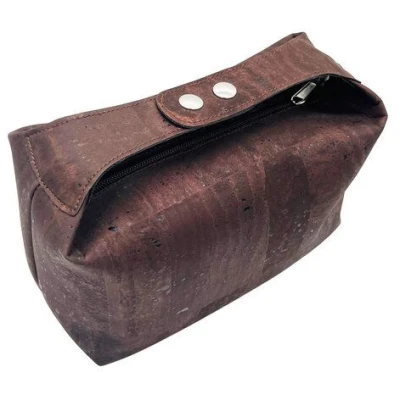 Kork-Deko Dunkelbraune Kosmetiktasche aus Kork | Kork-Schminktasche | Made in Portugal