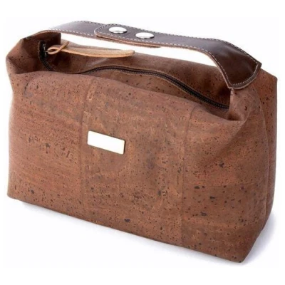 Kork-Deko Dunkelbraune Kosmetiktasche aus Kork | Kork-Schminktasche | Made in Portugal
