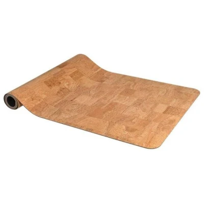 Kork-Deko Yogamatte Beige aus Kork | Gymnastikmatte | Anti-Rutsch-Beschichtung | 180x66 cm
