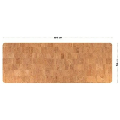 Kork-Deko Yogamatte Beige aus Kork | Gymnastikmatte | Anti-Rutsch-Beschichtung | 180x66 cm