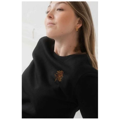 Kultgut Vegan - Leichtes Sweatshirt innen flauschig/ Tree in echter Woodoptik