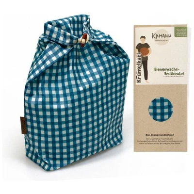 Kumanu - von Natur aus gut Brotbeutel "Krümelkarl" aus Bio-Bienenwachstuch, B 30 cm x H 35 cm